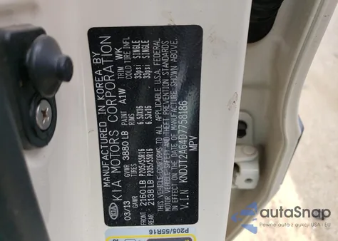 2013 Kia Soul + из США, поврежденный, VIN KNDJT2A64D7758186